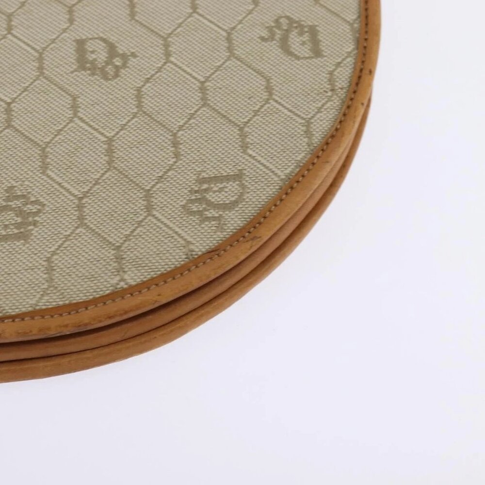 Christian Dior Honeycomb Canvas Shoulder Bag PVC Beige Gold Auth BA5629 - Picture 5 of 16